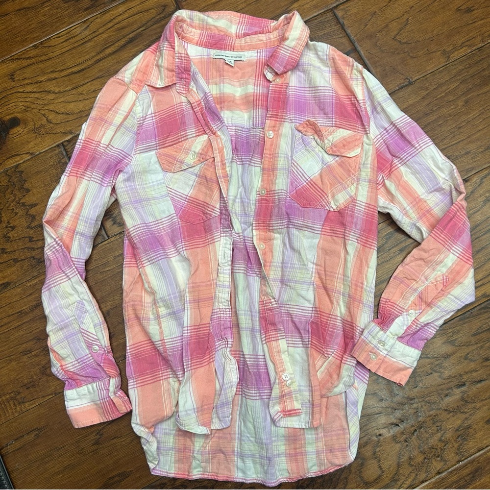 American Eagle Outfitters western‎ Plaid Button-Down Shirt